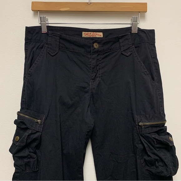 Vintage 90s Paris Blues Baggy Paratrooper Cargo Pants Size 5‎ Grunge Skater Punk - Picture 2 of 13